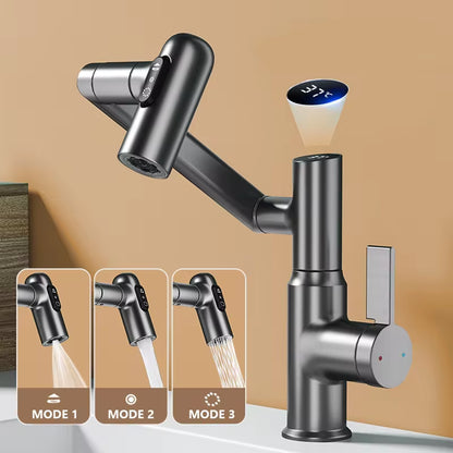 Revolutionary 360° Digital LED Basin Faucet - Multi-Function Hot & Cold Water Mixer for Your Bathroom