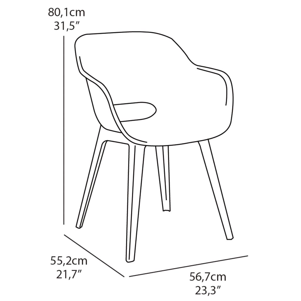 Keter Tuinstoelen Akola 2 st grijs