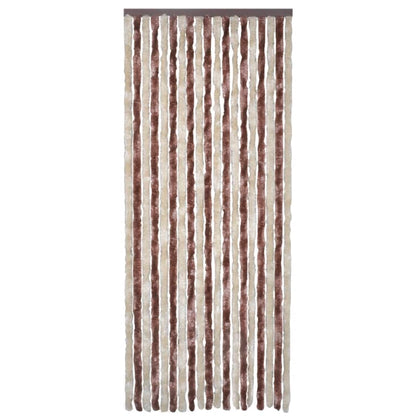 vidaXL Vliegengordijn 90x220 cm chenille beige en lichtbruin