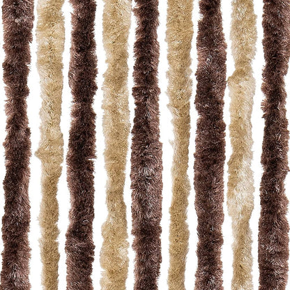 vidaXL Vliegengordijn 90x220 cm chenille beige en lichtbruin