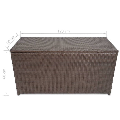 vidaXL Tuinbox 120x50x60 cm poly rattan bruin