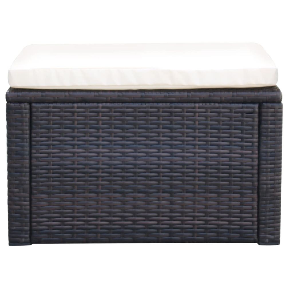 vidaXL Voetenbank/poef bruin 53x53x30 cm poly rattan