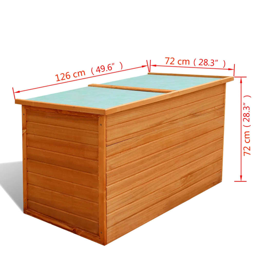 vidaXL Tuinbox 126x72x72 cm hout