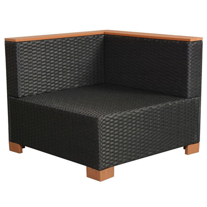 vidaXL 8-delige Loungeset met kussens poly rattan zwart