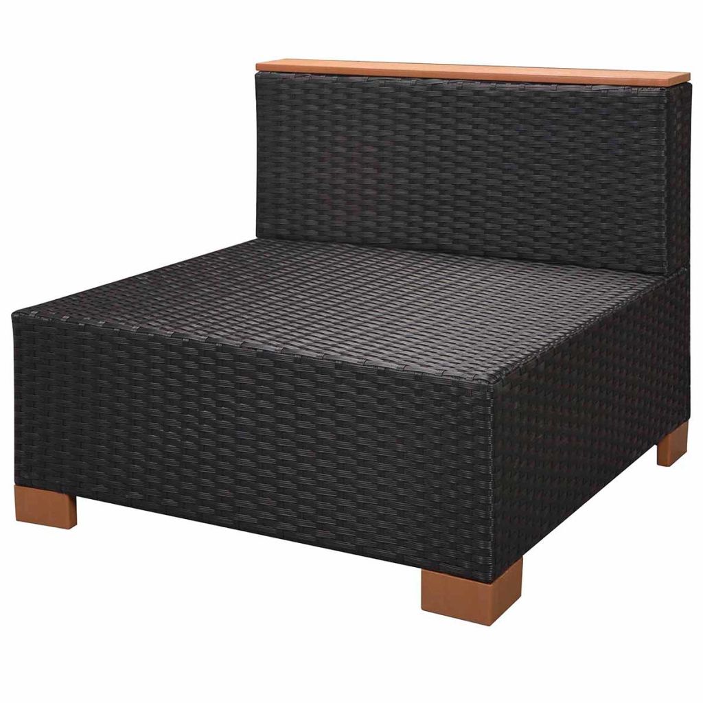 vidaXL 8-delige Loungeset met kussens poly rattan zwart