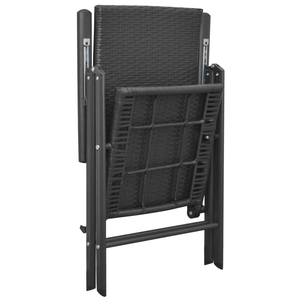 vidaXL Tuinstoelen stapelbaar 2 st poly rattan zwart