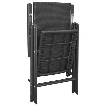 vidaXL Tuinstoelen stapelbaar 2 st poly rattan zwart