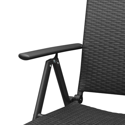 vidaXL Tuinstoelen stapelbaar 2 st poly rattan zwart