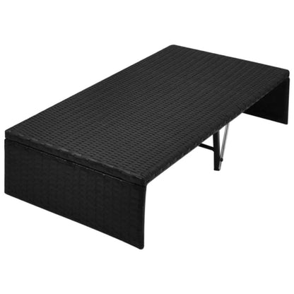 vidaXL Tuinbed met luifel 190x130 cm poly rattan zwart