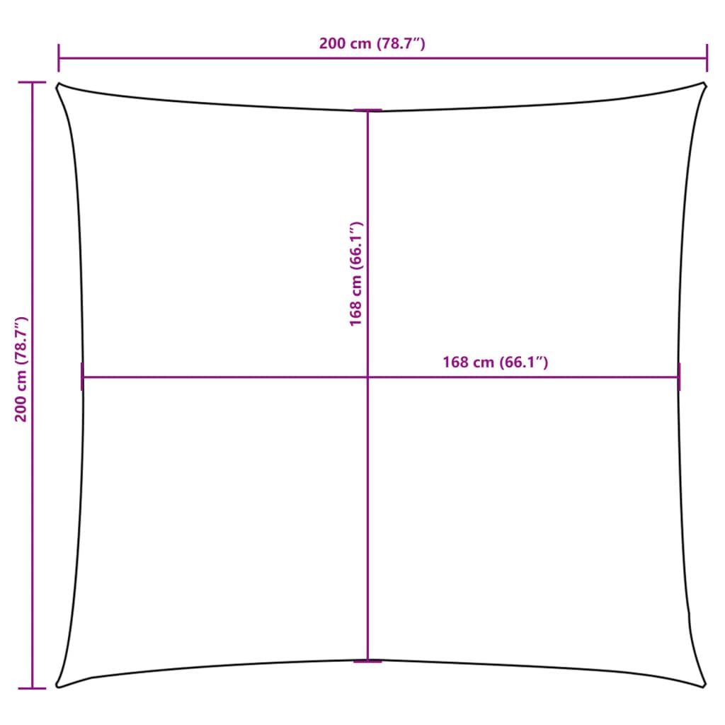 vidaXL Zonnescherm vierkant 2x2 m oxford stof crèmekleurig