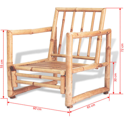 vidaXL Tuinstoelen 2 st met kussens bamboe