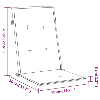 vidaXL Tuinstoelkussens rugleuning 2 st 120x50x3 cm stof grijs