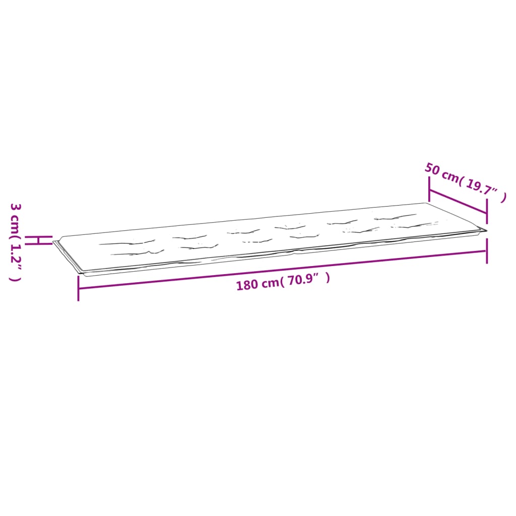 vidaXL Tuinbankkussen 180x50x3 cm oxford stof groen