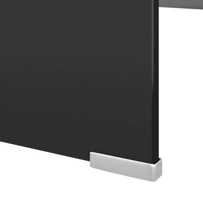 vidaXL TV-meubel/monitorverhoger zwart 120x30x13 cm glas