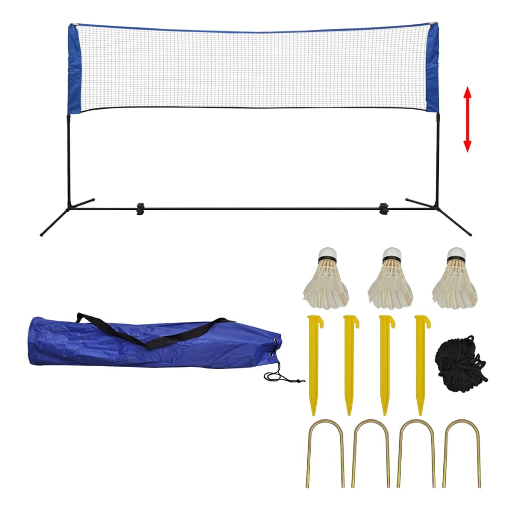 vidaXL Badminton net met shuttles 300x155 cm