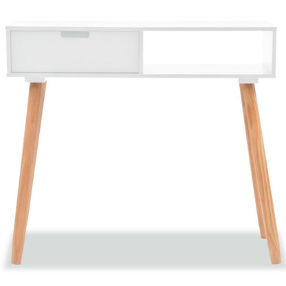 vidaXL Wandtafel 80x30x72 cm massief grenenhout wit