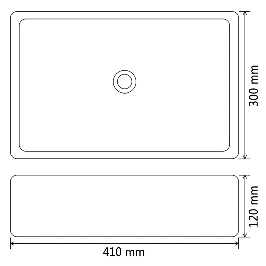 vidaXL Wastafel vierkant 41x30x12 cm keramiek zwart