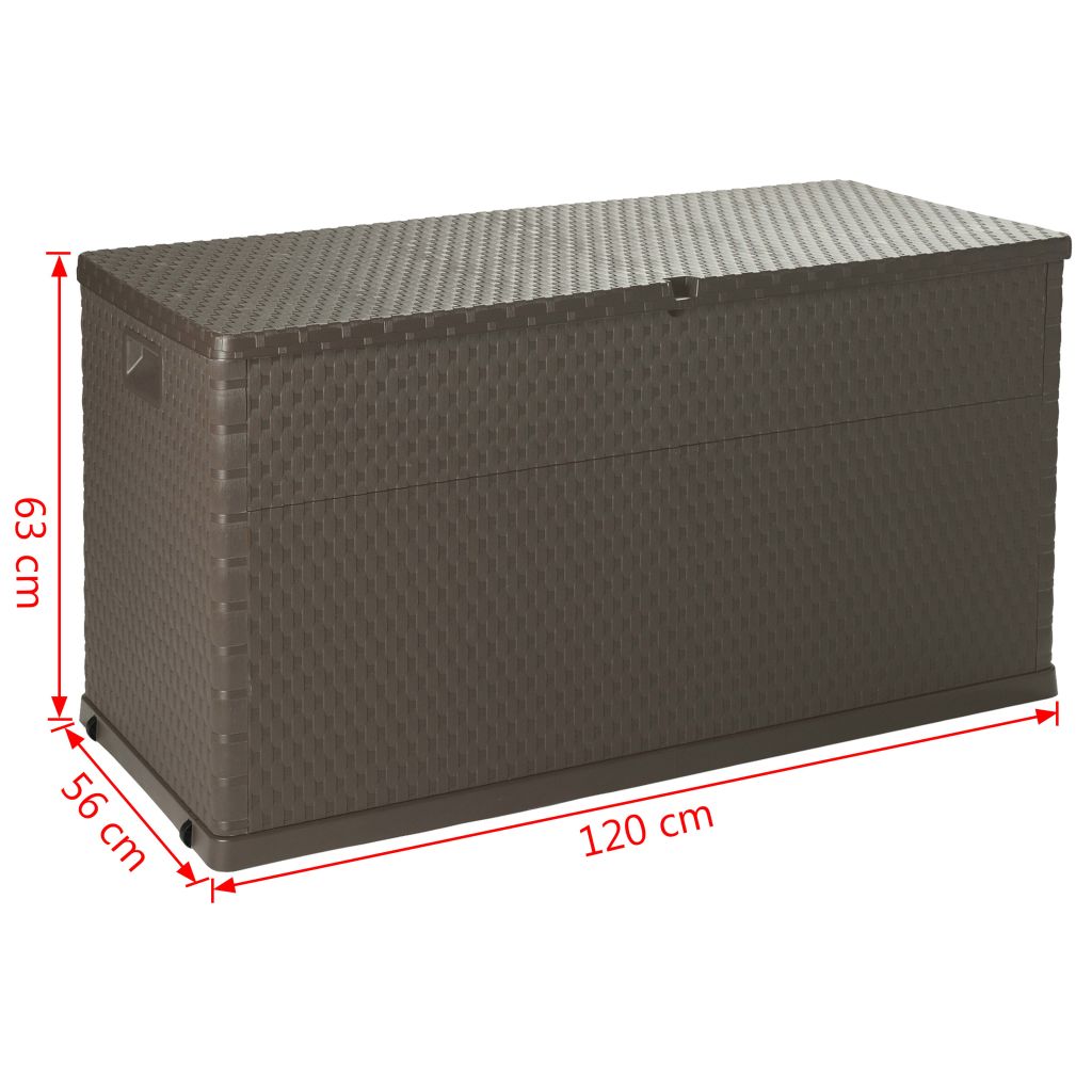 vidaXL Tuinbox 120x56x63 cm polypropeen rattan bruin