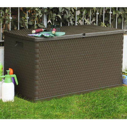 vidaXL Tuinbox 120x56x63 cm polypropeen rattan bruin