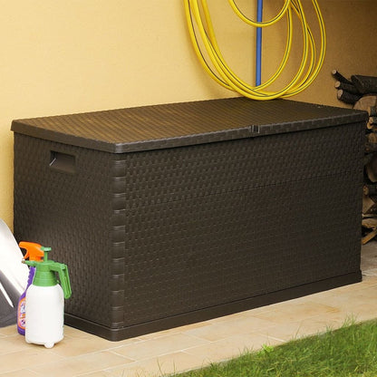 vidaXL Tuinbox 120x56x63 cm polypropeen rattan bruin