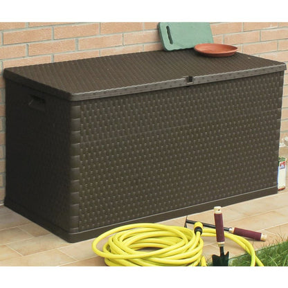 vidaXL Tuinbox 120x56x63 cm polypropeen rattan bruin