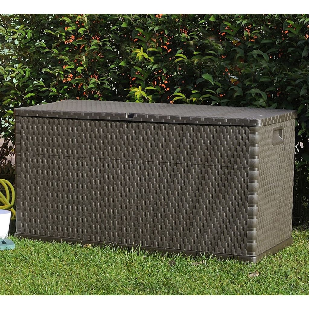 vidaXL Tuinbox 120x56x63 cm polypropeen rattan bruin