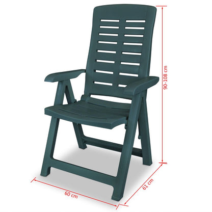 vidaXL Tuinstoelen 2 st verstelbaar kunststof groen