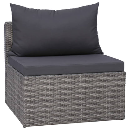 vidaXL 8-delige Loungeset met kussens poly rattan grijs