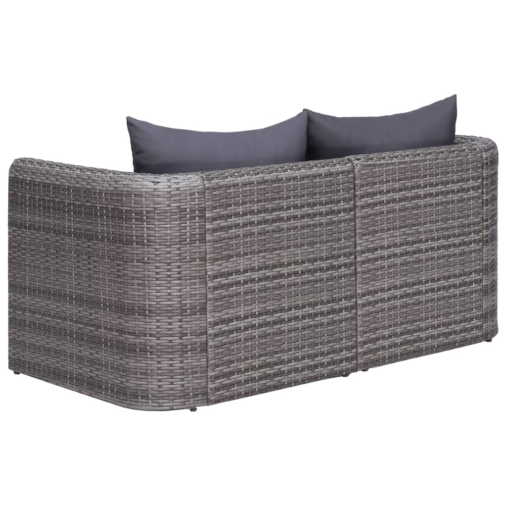 vidaXL Tuinhoekbanken 2 st poly rattan grijs