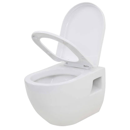 vidaXL Wandtoilet keramiek wit