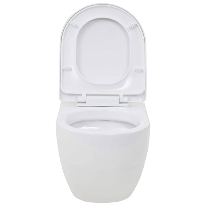 vidaXL Wandtoilet keramiek wit