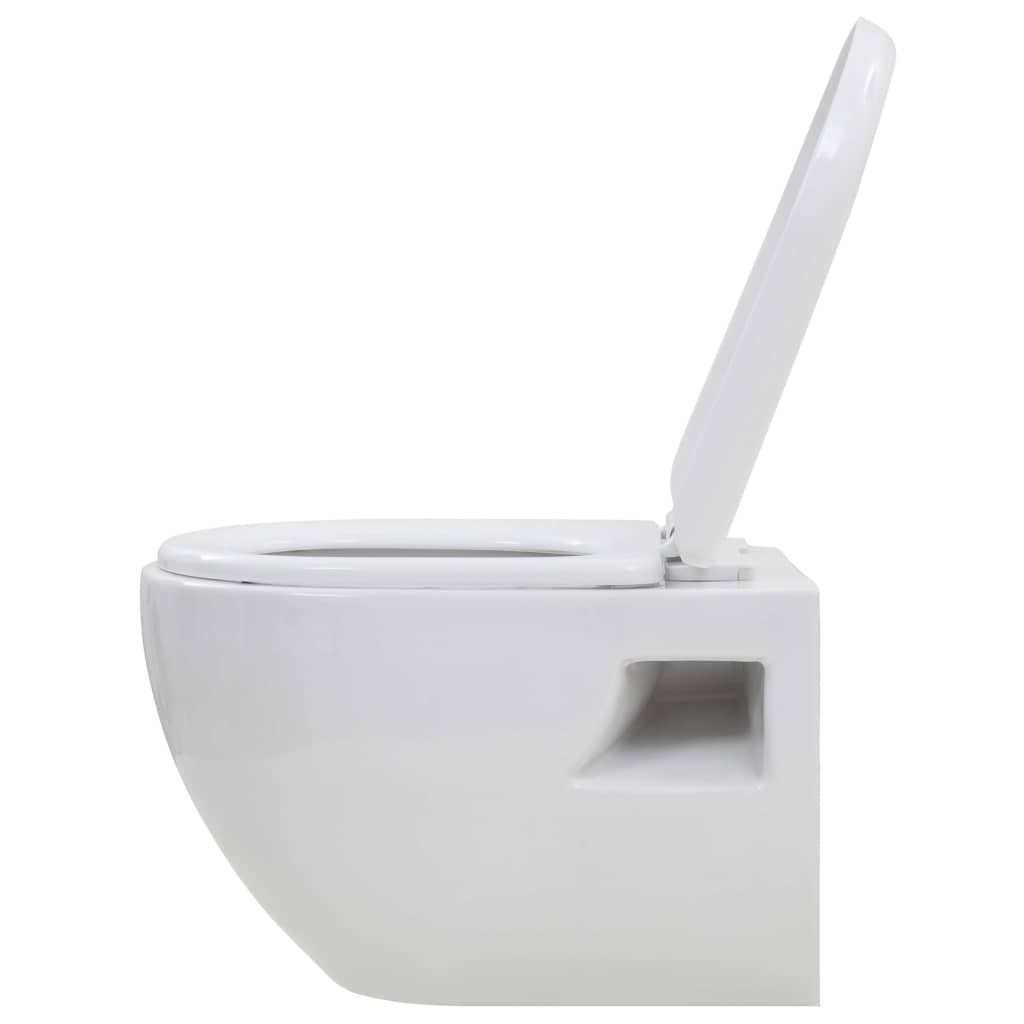 vidaXL Wandtoilet keramiek wit