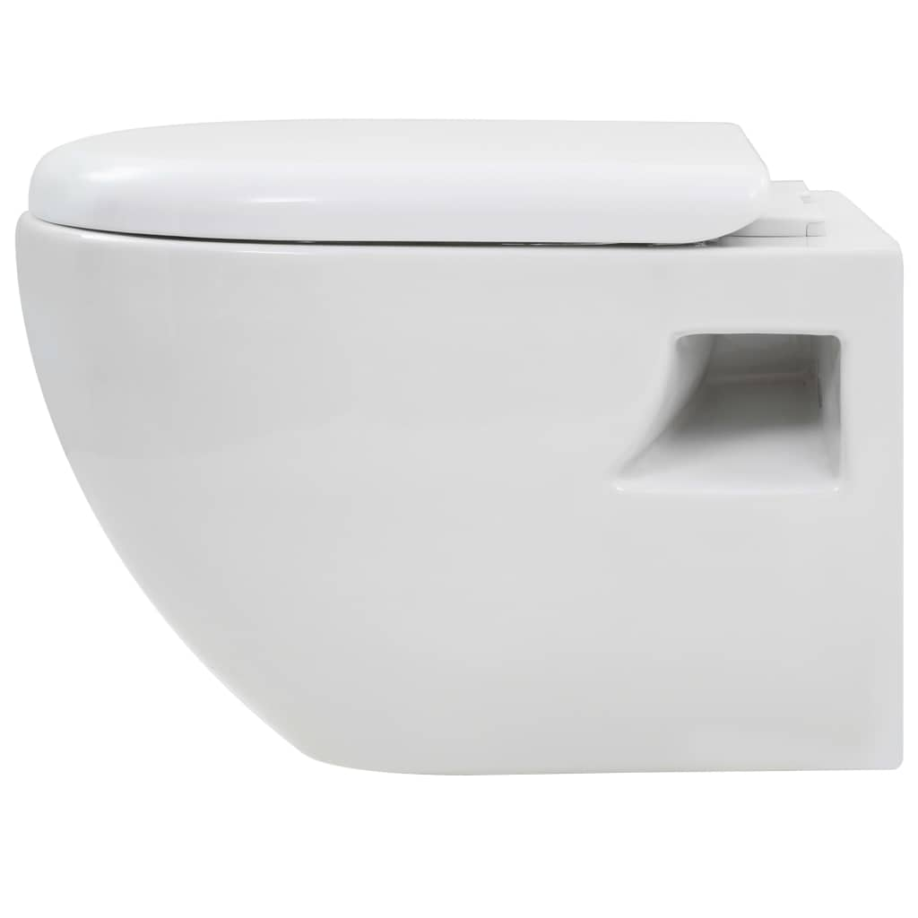 vidaXL Wandtoilet keramiek wit