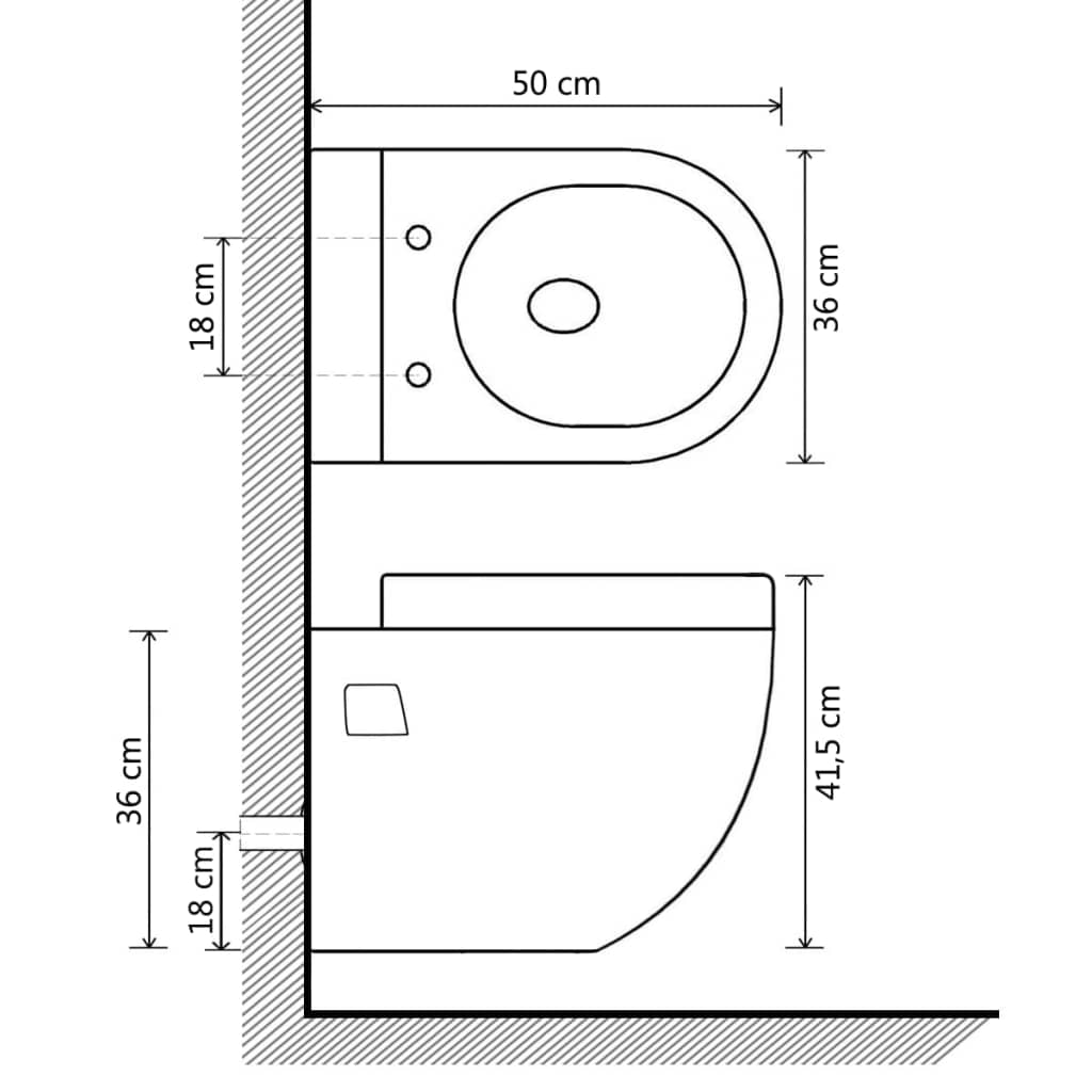 vidaXL Wandtoilet keramiek wit