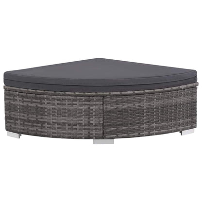 vidaXL 6-delige Loungeset met kussens poly rattan grijs