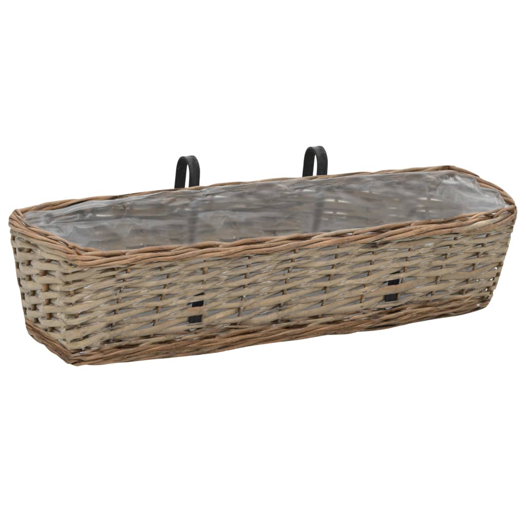 vidaXL Balkonbakken 2 st 60 cm wicker met PE-voering