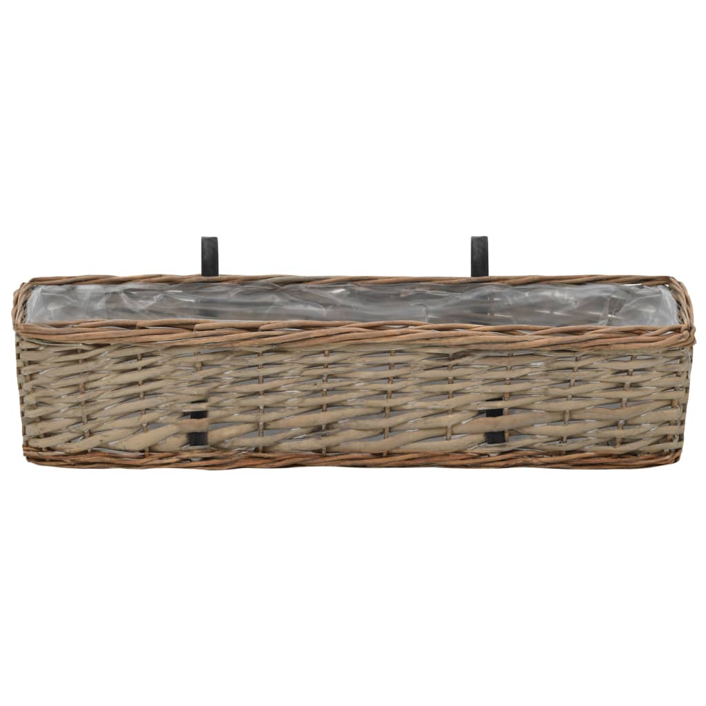 vidaXL Balkonbakken 2 st 60 cm wicker met PE-voering