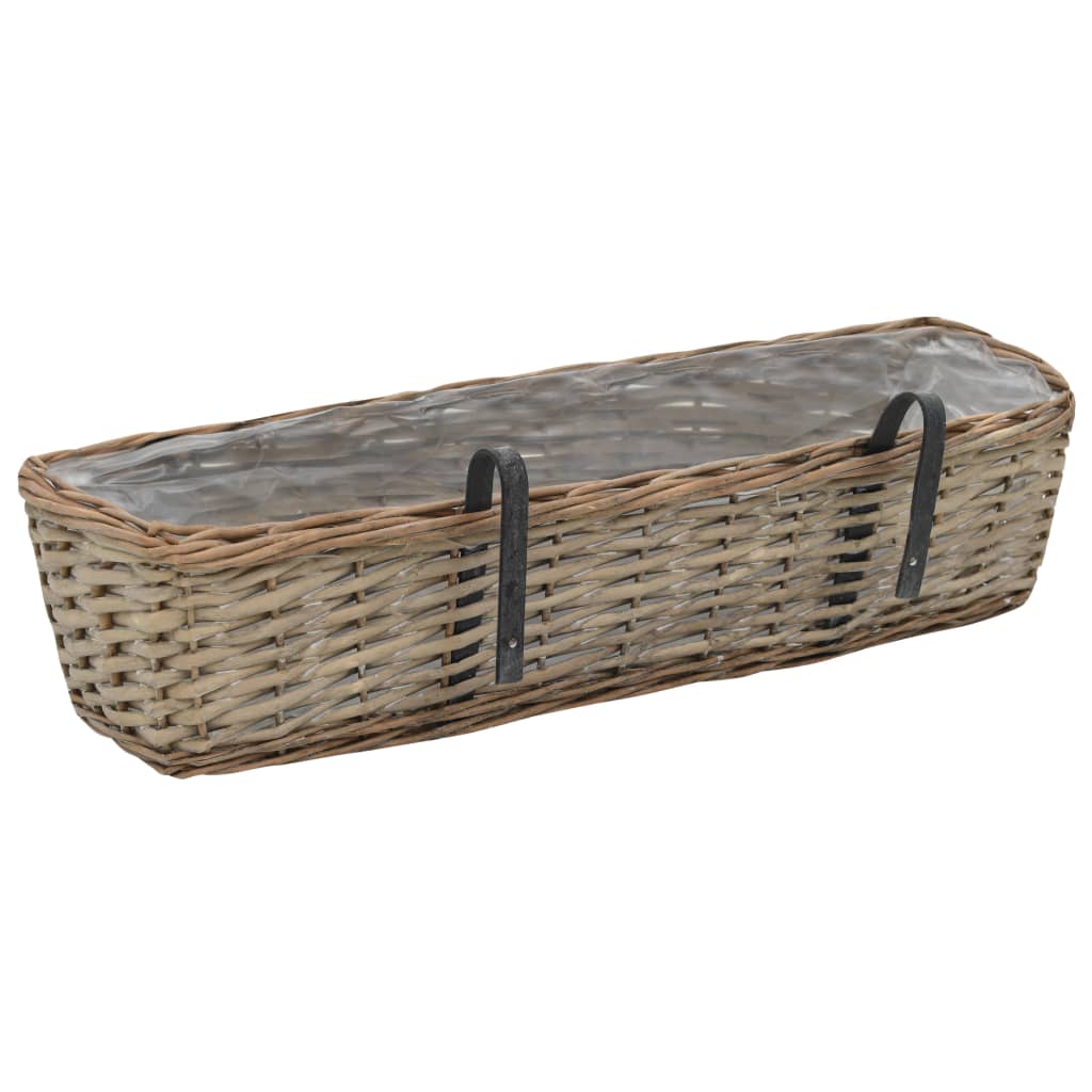 vidaXL Balkonbakken 2 st 60 cm wicker met PE-voering