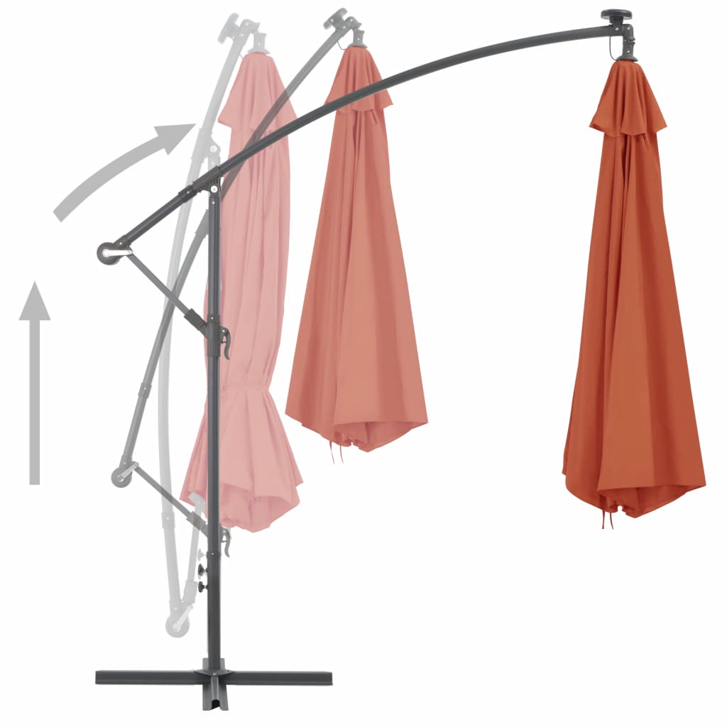 vidaXL Zweefparasol met aluminium paal 350 cm terracottakleurig