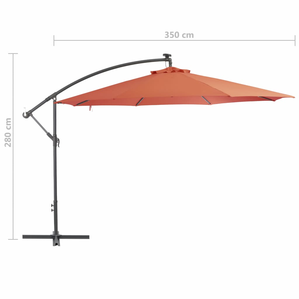 vidaXL Zweefparasol met aluminium paal 350 cm terracottakleurig