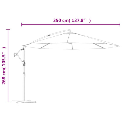 vidaXL Zweefparasol met aluminium paal 350 cm terracottakleurig