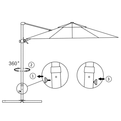 vidaXL Zweefparasol met aluminium paal 250x250 cm antracietkleurig