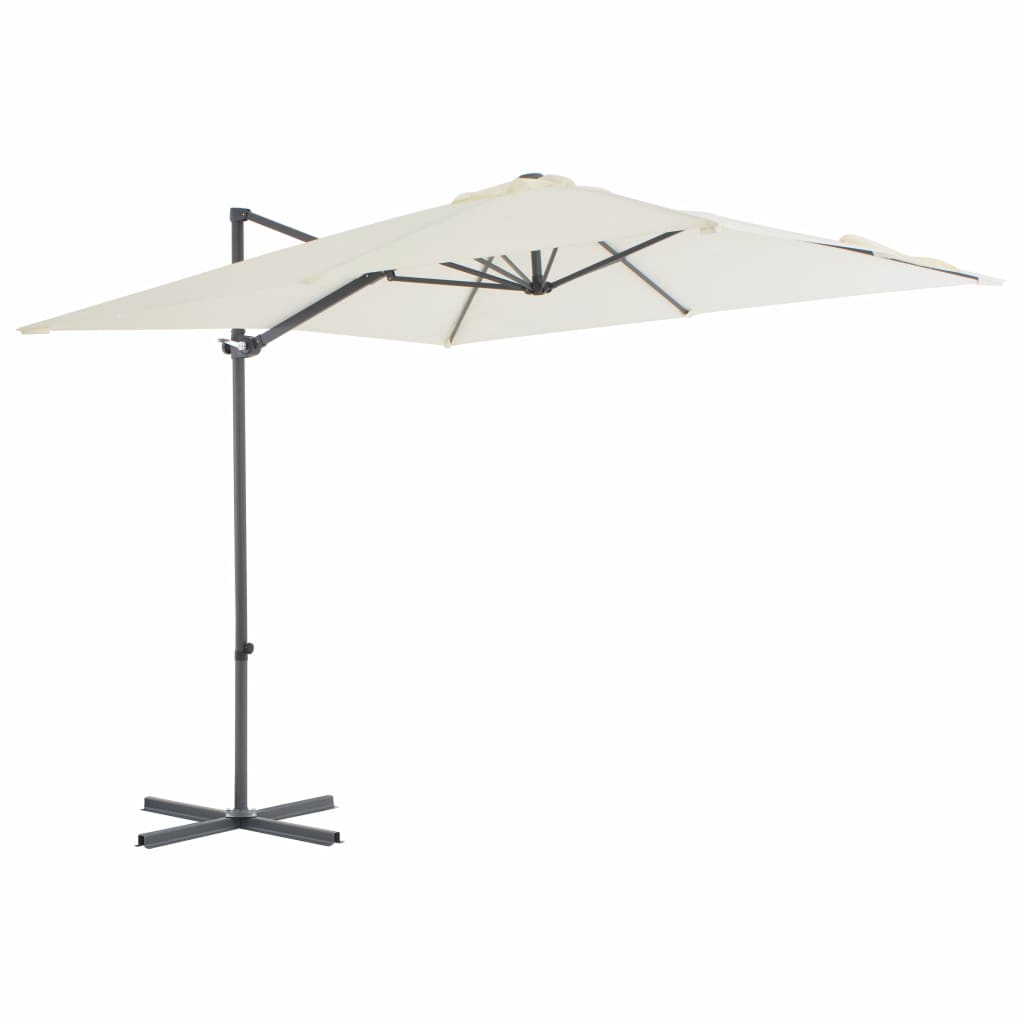 vidaXL Zweefparasol met stalen paal 250x250 cm zandkleurig