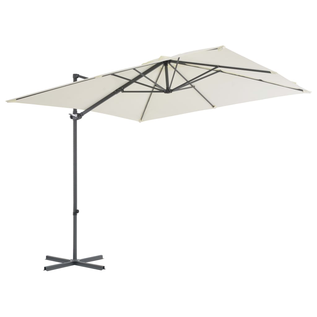 vidaXL Zweefparasol met stalen paal 250x250 cm zandkleurig