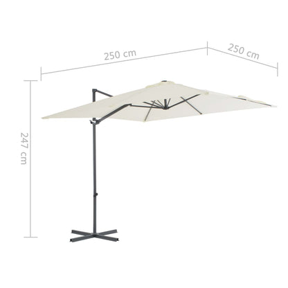 vidaXL Zweefparasol met stalen paal 250x250 cm zandkleurig