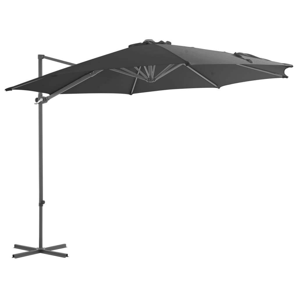 vidaXL Zweefparasol met stalen paal 300 cm antracietkleurig