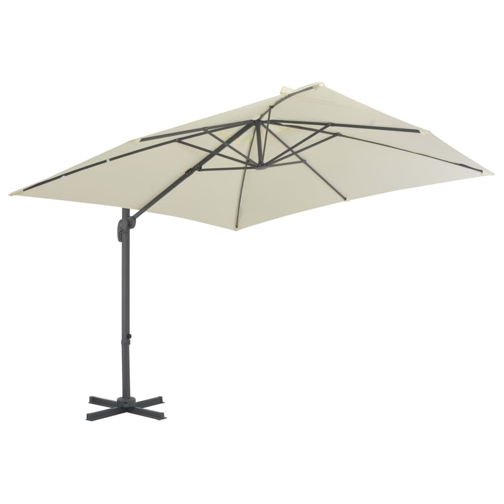 vidaXL Zweefparasol met aluminium paal 300x300 cm zandkleurig