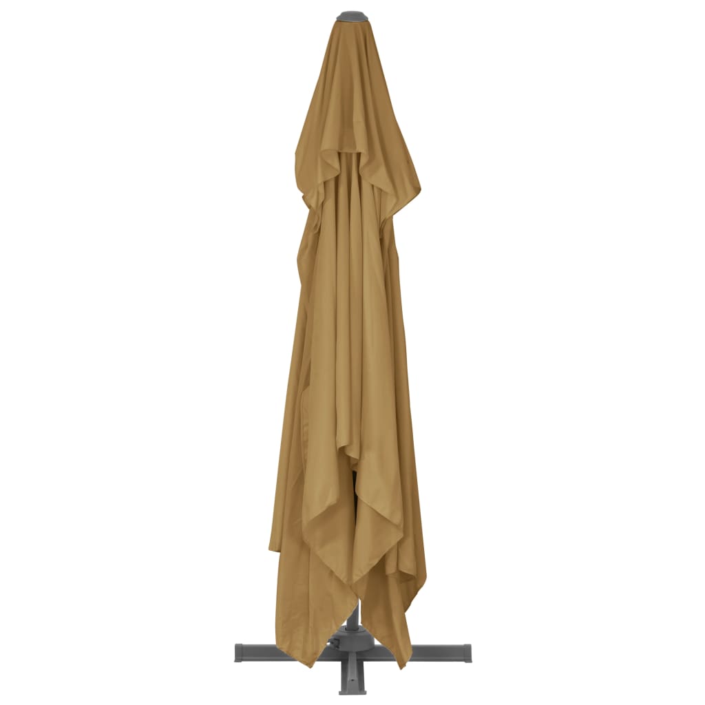 vidaXL Zweefparasol met aluminium paal 400x300 cm taupe