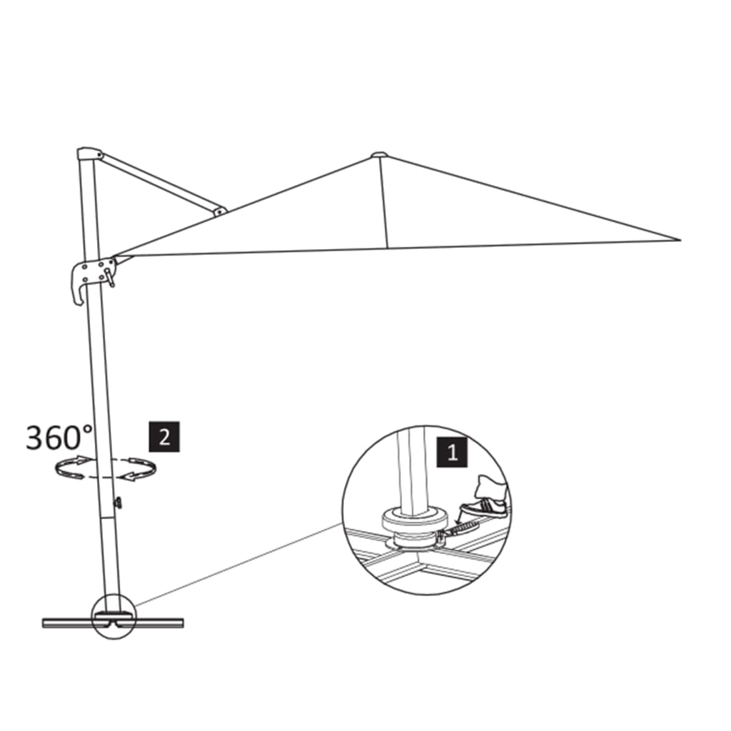 vidaXL Zweefparasol met aluminium paal 400x300 cm taupe