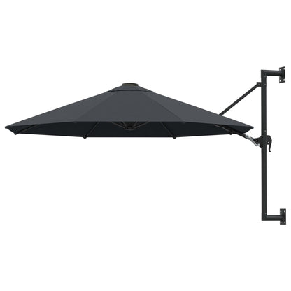 vidaXL Wandparasol met metalen paal 300 cm antraciet